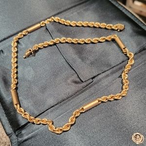 14k Rope and bar chain